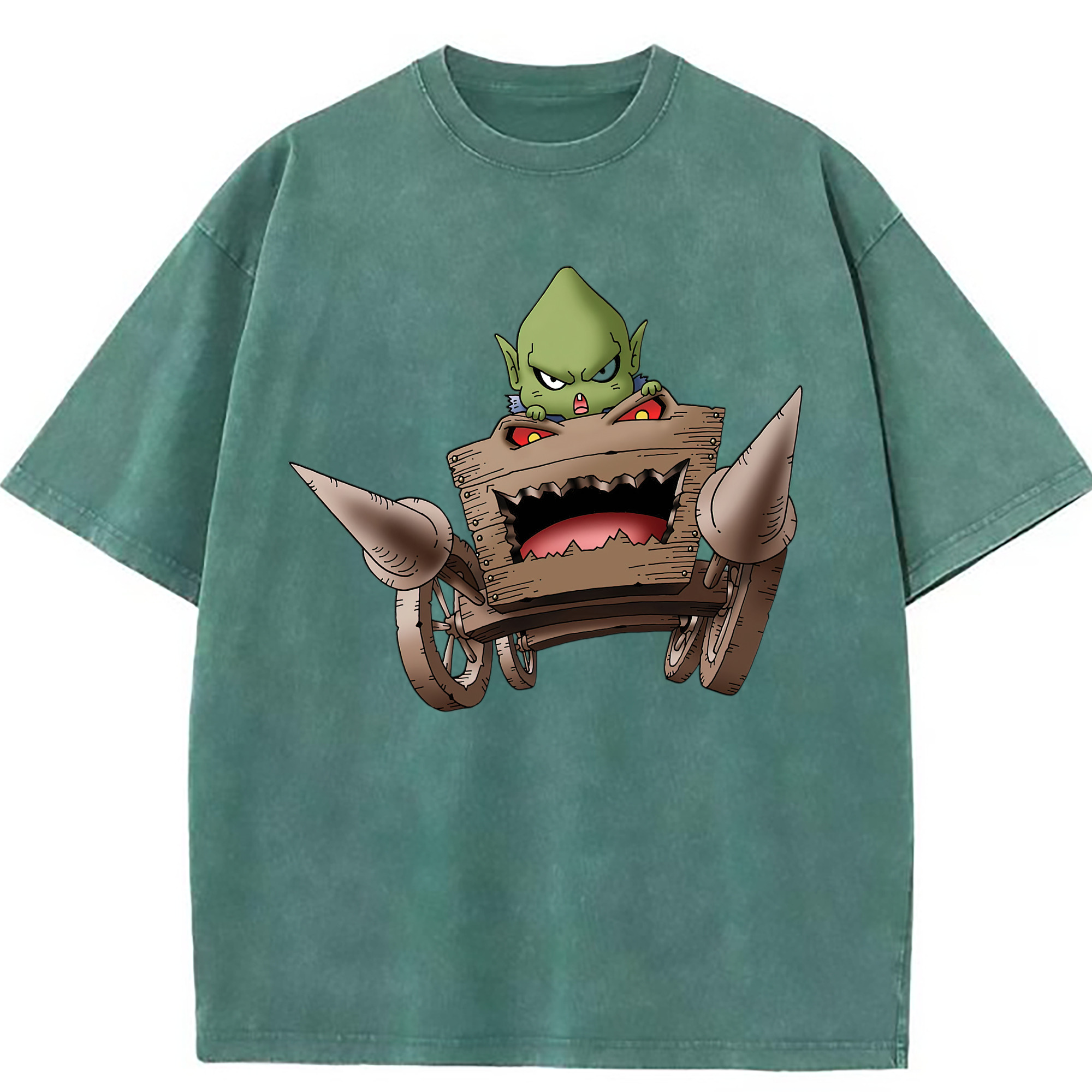 （画像用） ドラゴンクエスト Doragon Kuesuto Dragon Quest 綿100% ヴィンテージ風 半袖Tシャツ（フロントプリント）